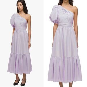 NWT Self Portrait Maxi Lilac Dress One Shoulder Purple Size 2